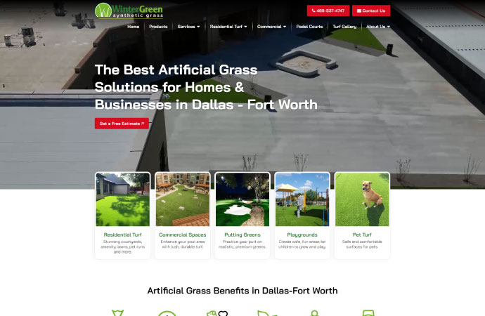 Winter Green Synthetic Grass website