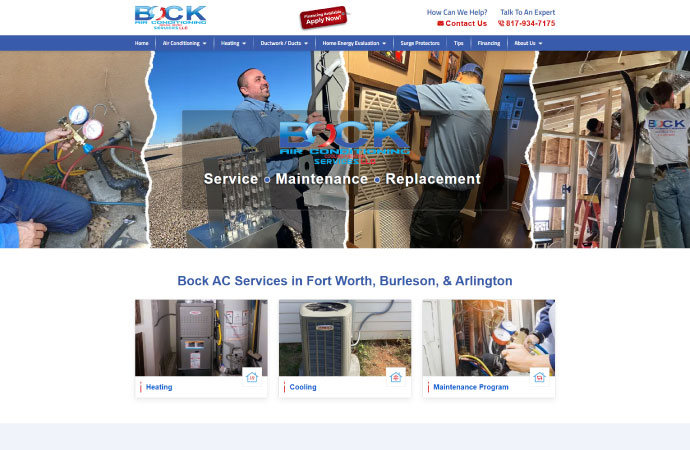 Bock Air Conditioning website