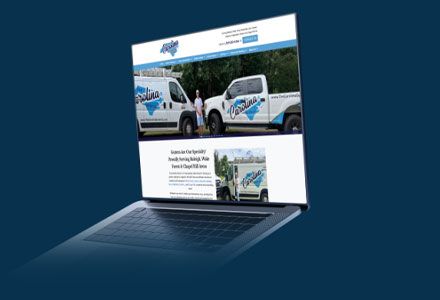 Mockup of The Carolina Roofing and Gutter Company website homepage