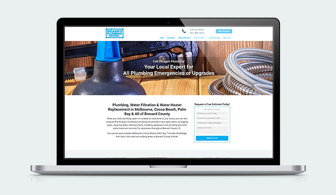 DiLago Plumbing website mockup