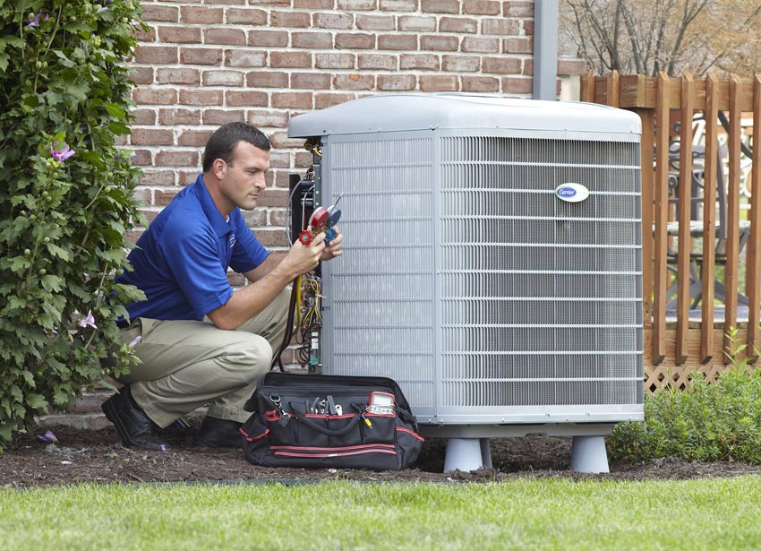 Professional servicing HVAC