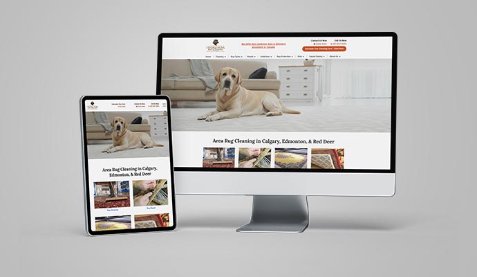 Responsive design of a website view on desktop and tab