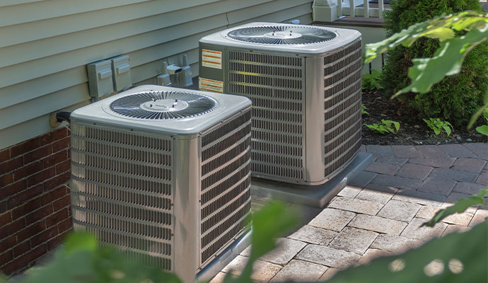 Installed outdoor HVAC system