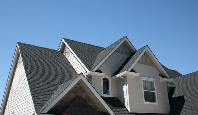 Residential home with a newly installed roof
