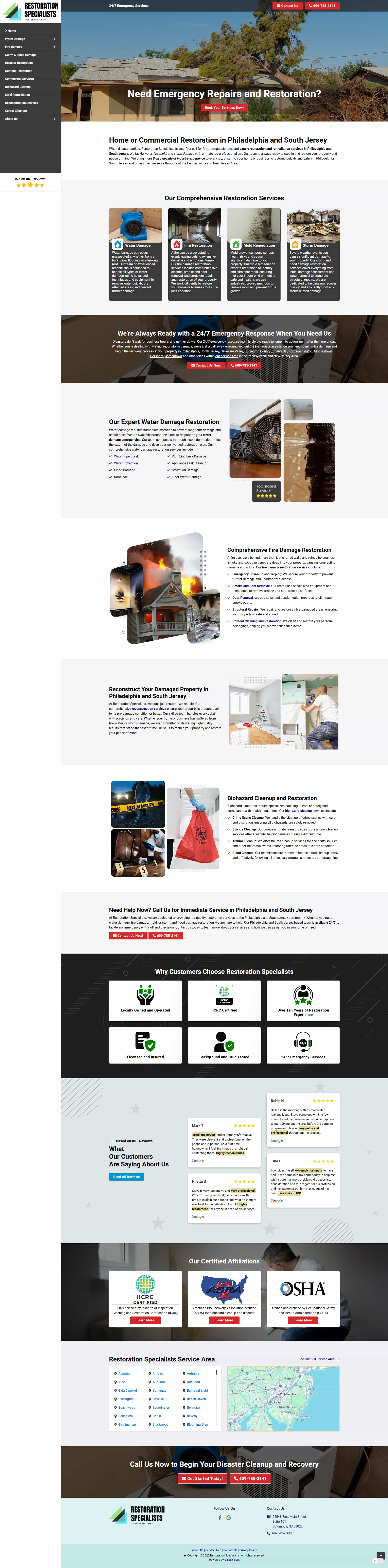 Restoration Specialists website