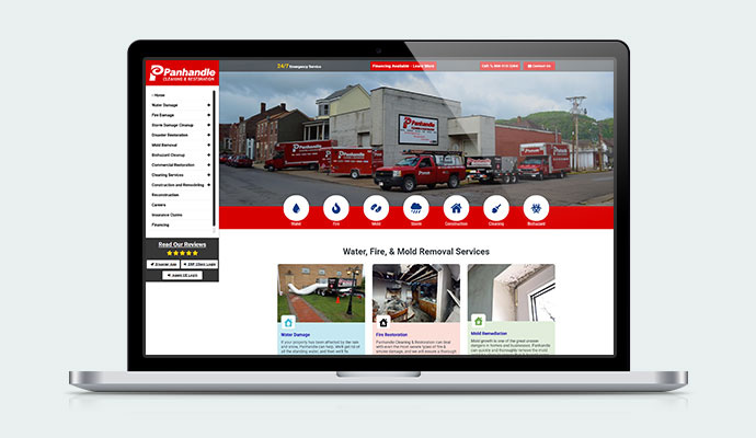 Panhandle Cleaning & Restoration website mockup