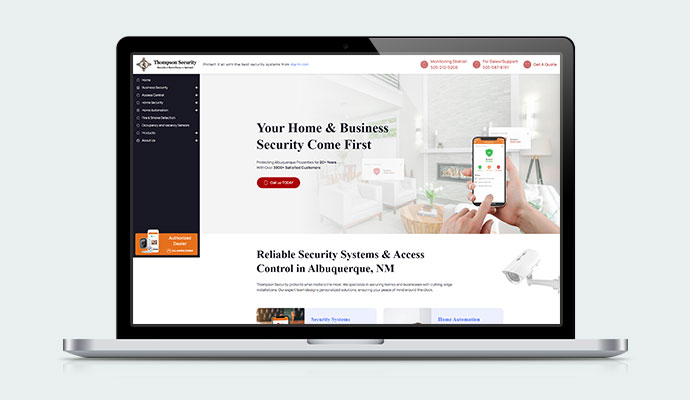 Thompson Security website mockup