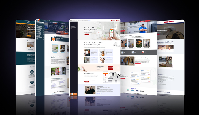 Collage of custom designed website