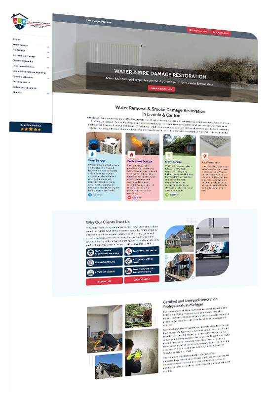 M & J Restoration website preview